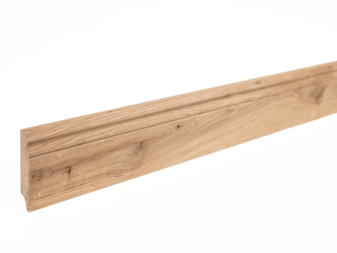 Plinthes Chêne Rustique 20x90 brut 1,5-2,5m Profil Hamburger, nœuds NON rebouchés